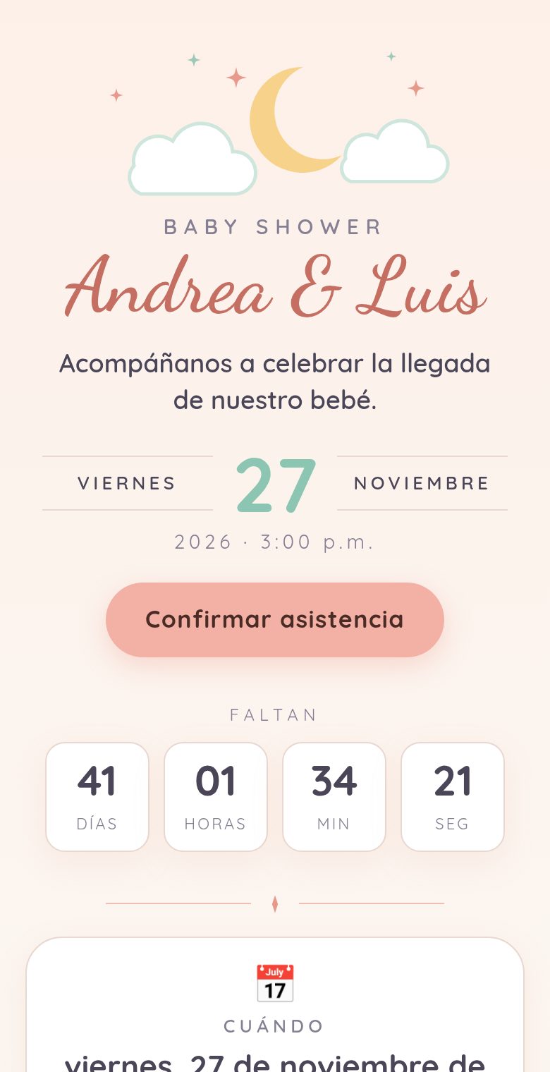 Invitación digital baby shower