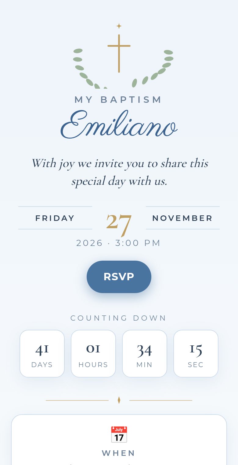 Baptism digital invitation