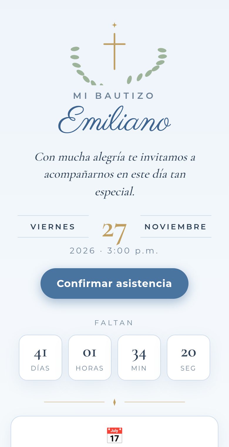 Invitación digital de bautizo