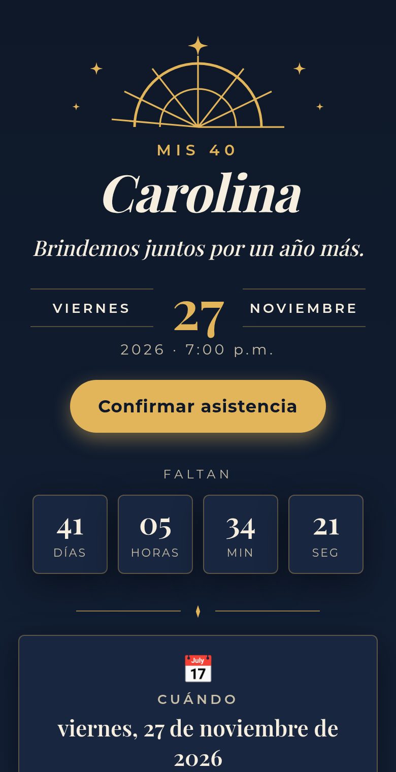 Invitación digital de cumpleaños