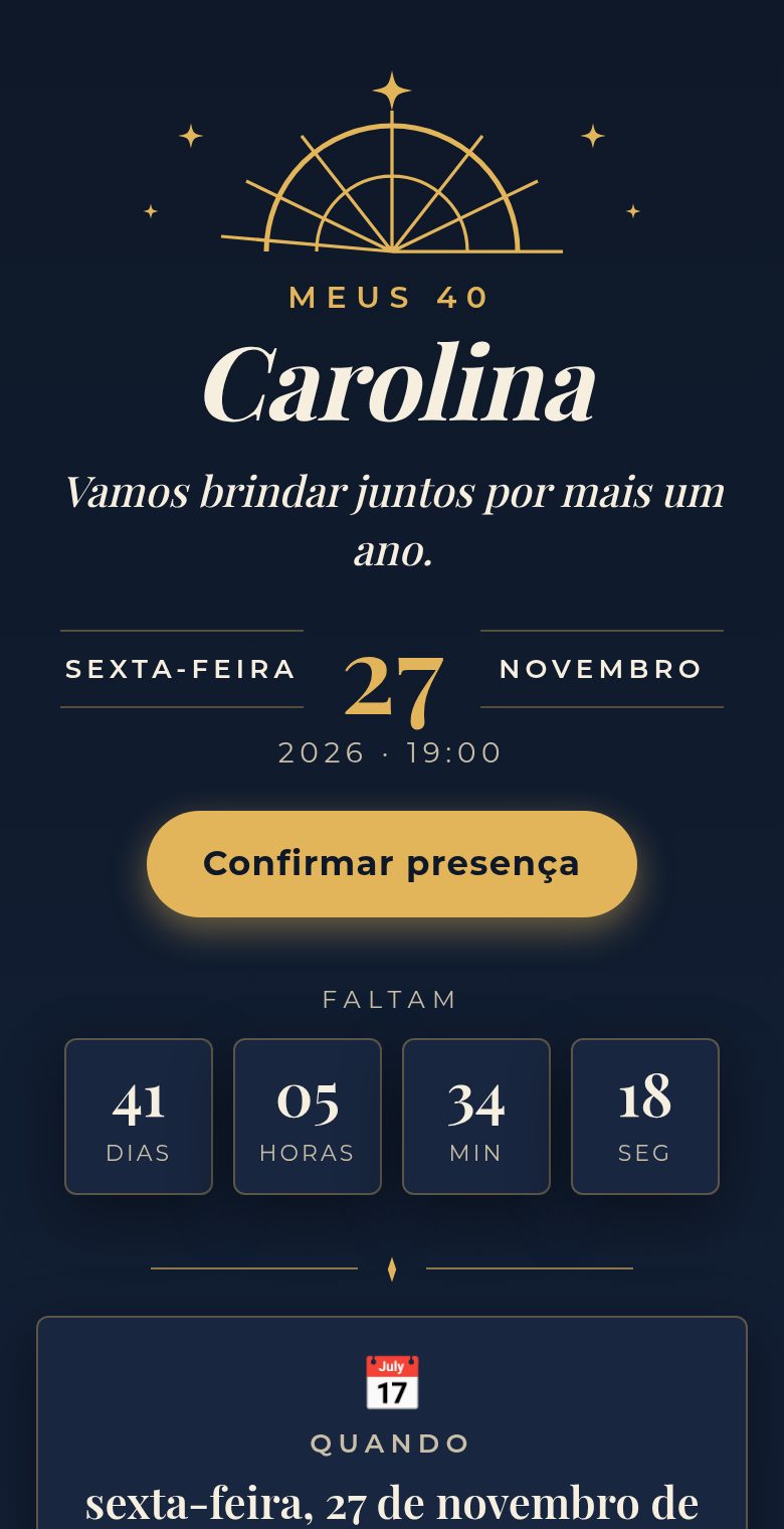 Convite digital de aniversário