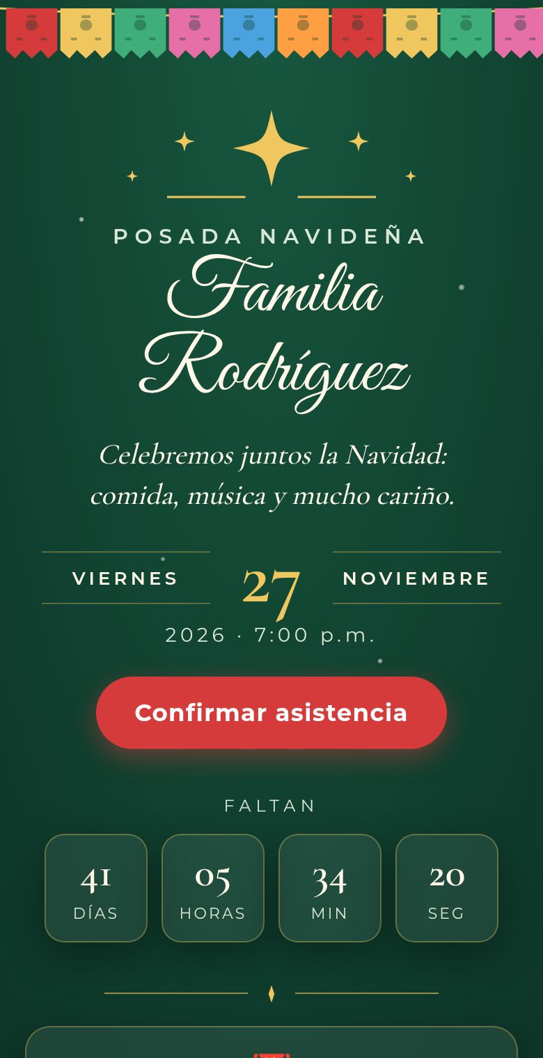 Invitación digital posada navideña