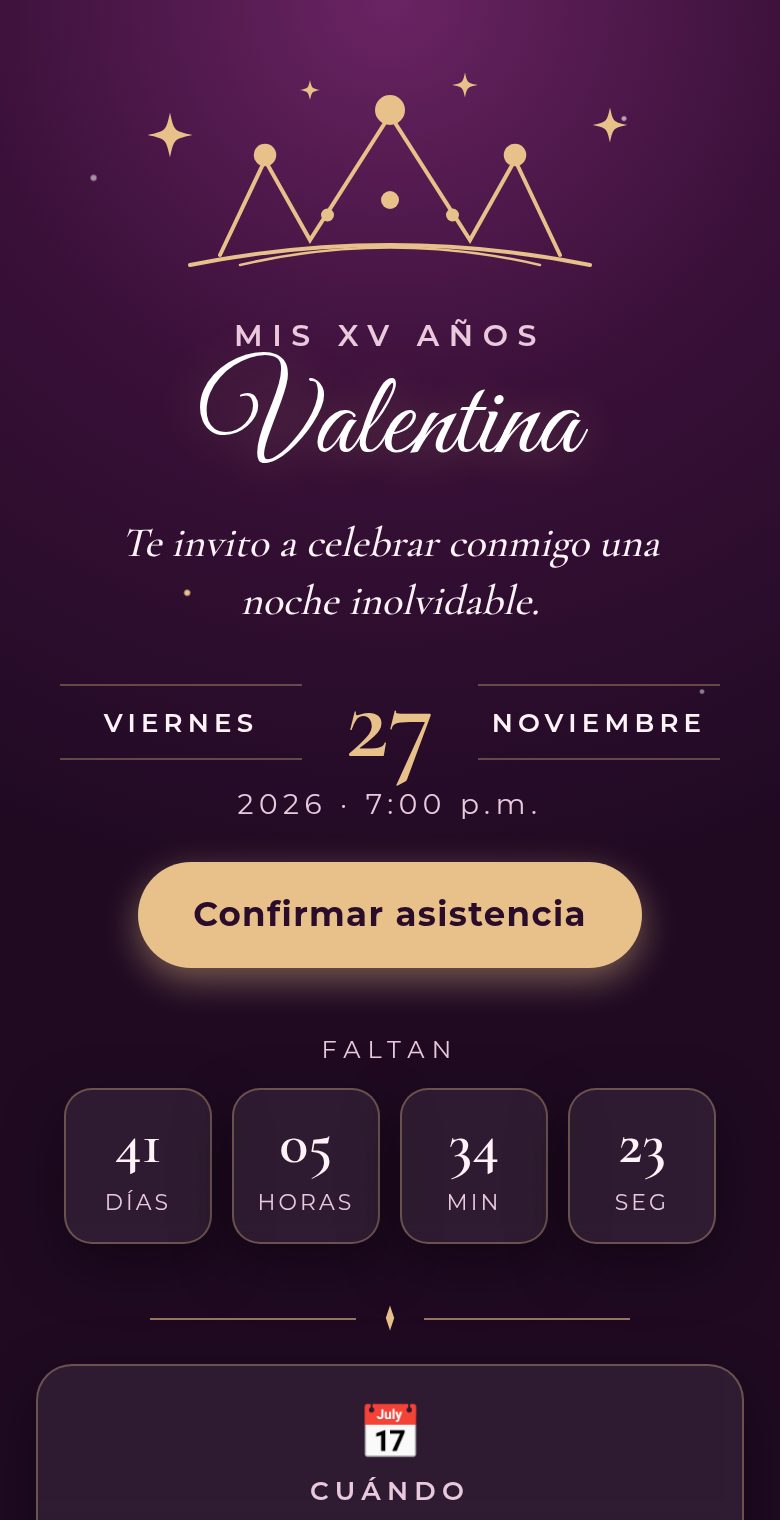 Invitación digital XV años